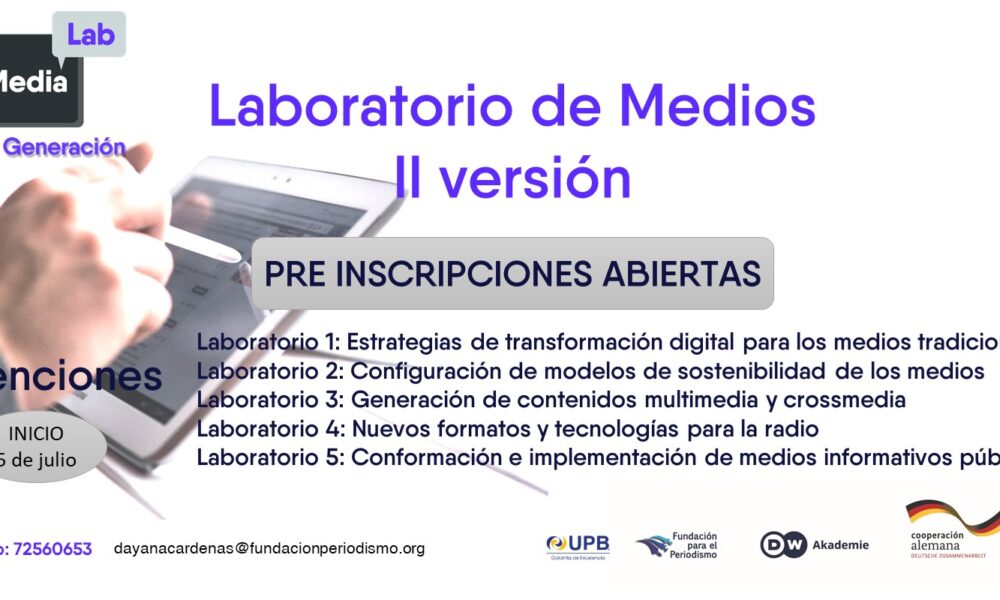 Laboratorio de Medios: Nueva Generación abre inscripciones para su II versión